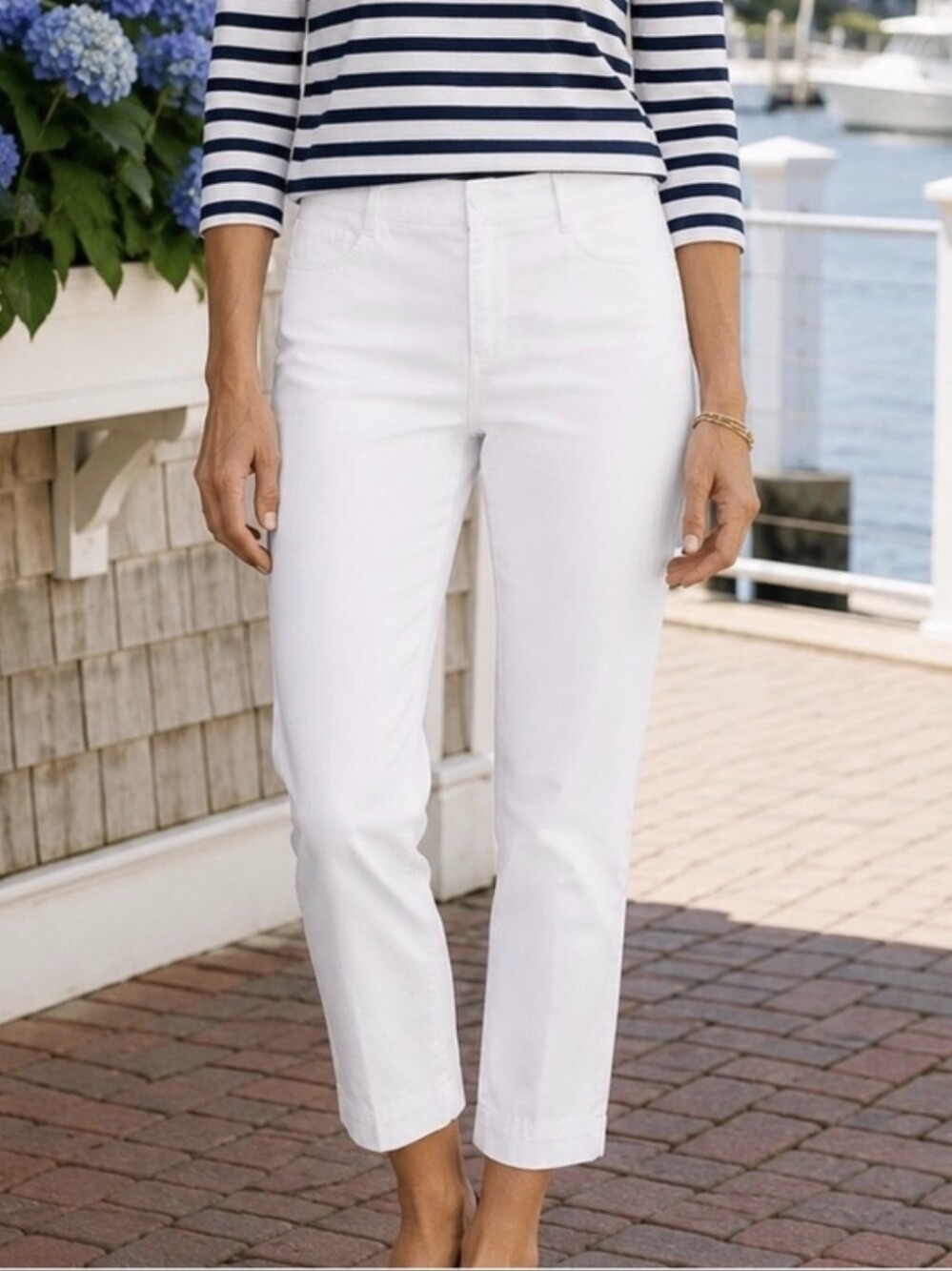 Talbots White Ankle Crop Straight Jeans